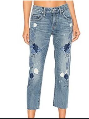 Lovers&Friends embroidered cropped jeans